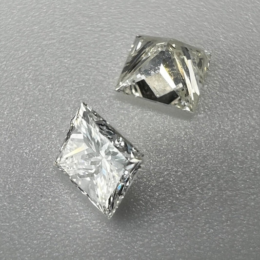 SET 2x Princess Diamant a 0.15 Karat I VVS