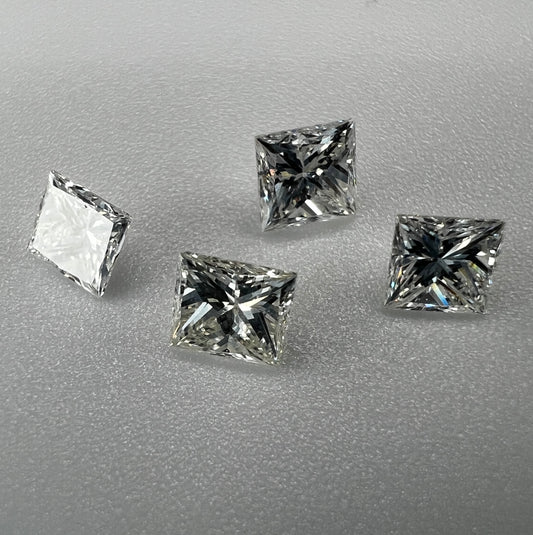 SET 4x Princess Diamant a 0.15 Karat I VVS