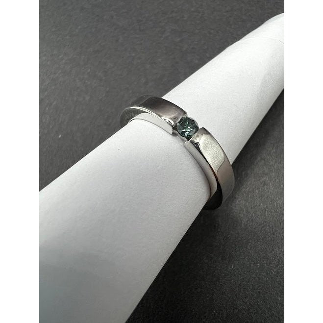Diamantring I Grüner Diamant 0.09 ct I 925er Silber