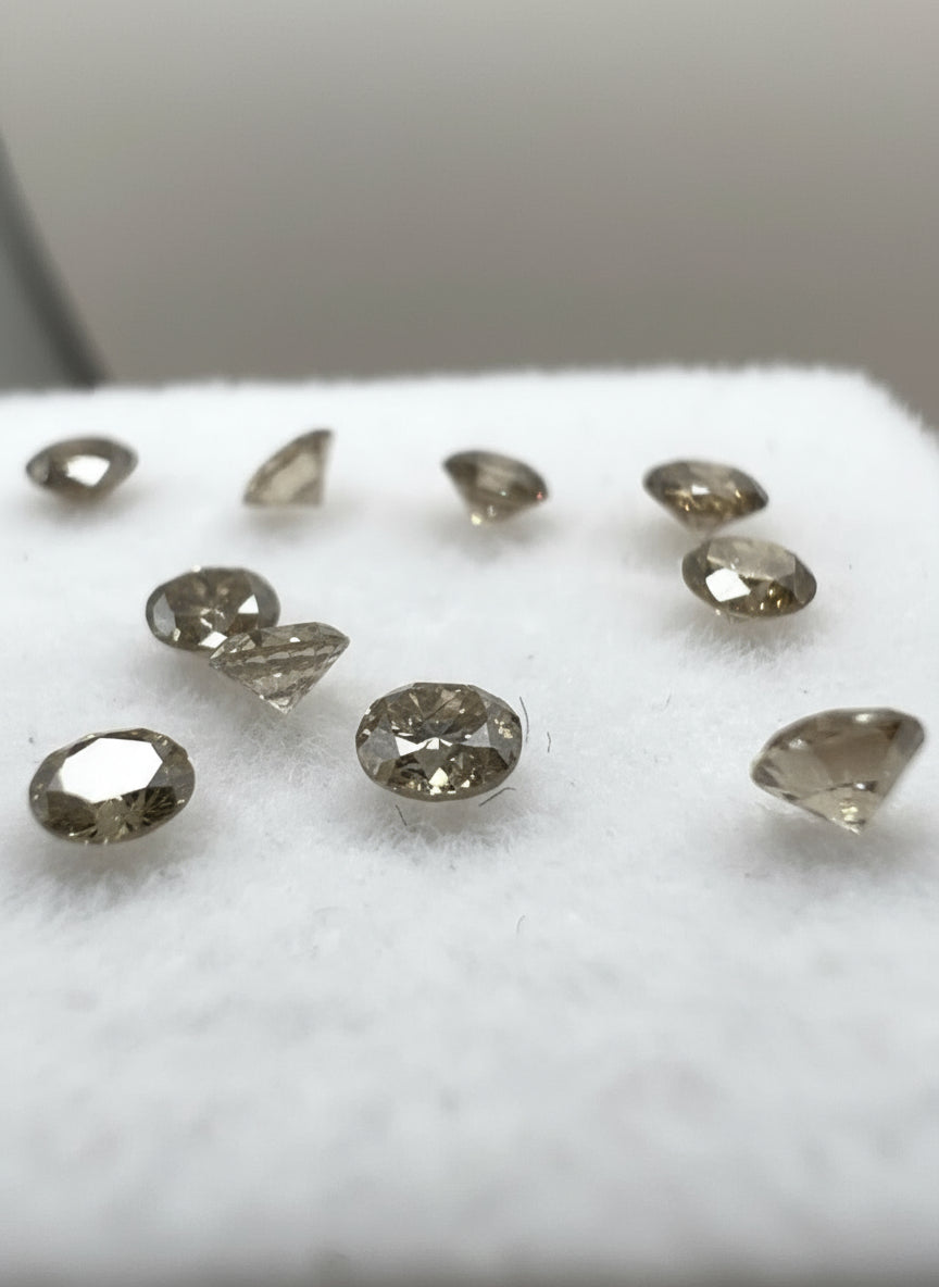 Loser Diamant Mit 0,07 Carat Schöne Fancy Champagne Farbenene Diamanten