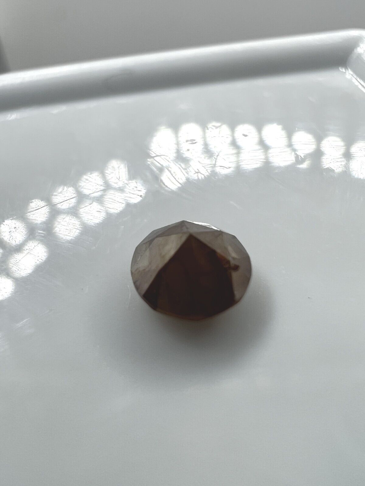 Loser Diamant Mit 0,34 Carat Schöner Braun Rötlicher Diamant