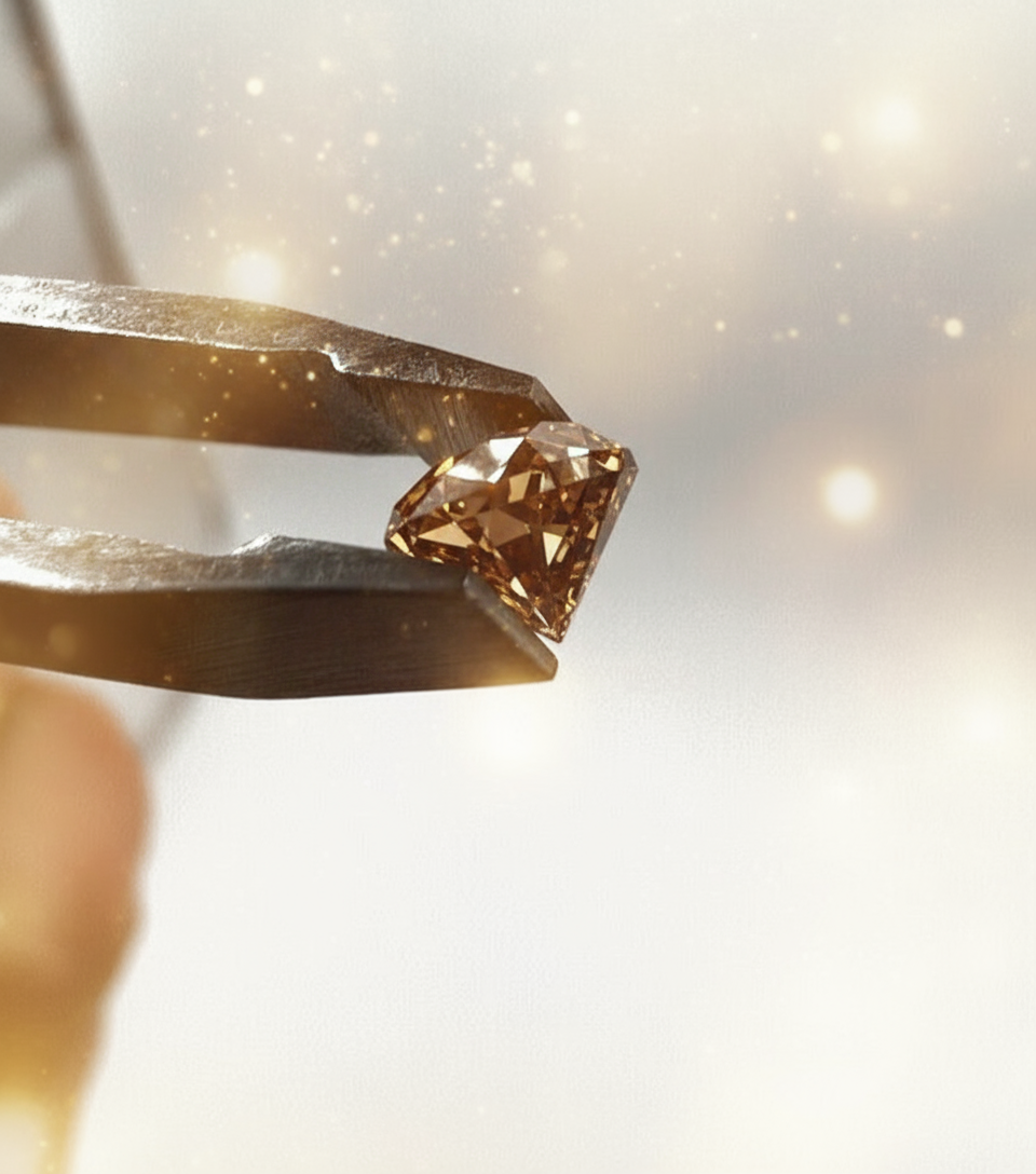 Loser Diamant mit 0,585 Carat Schöner Champagne Farbener Diamant