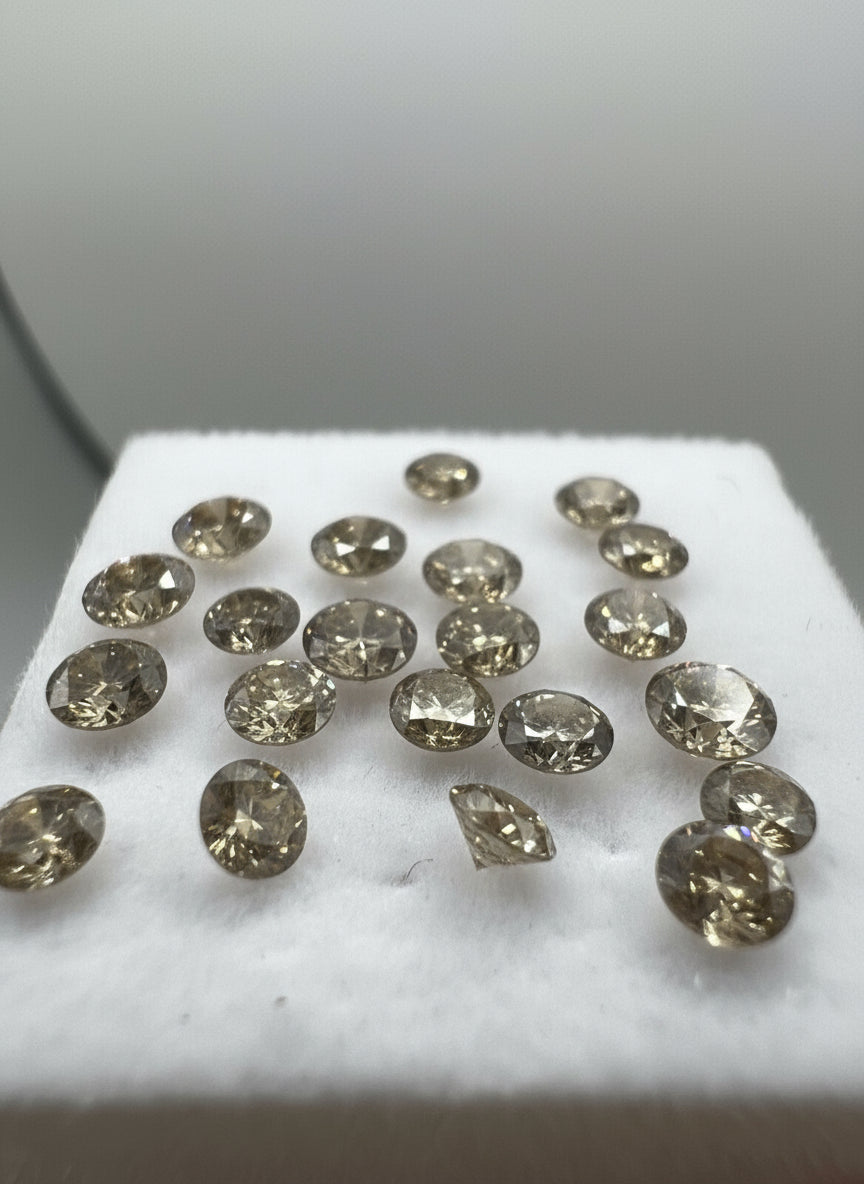 Loser Diamant Mit 0,08Carat Schöne Fancy Champagne Farbenene Diamanten