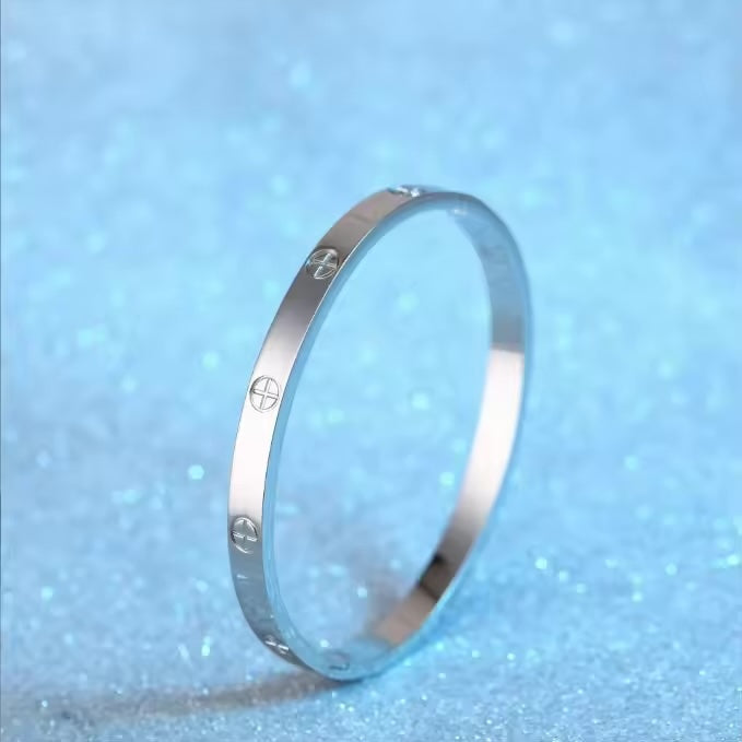 Armreif in Schraubenoptik Silber/Gold