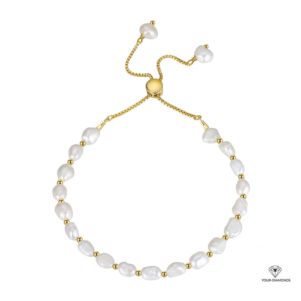 Armband Süßwasser Perlen mit 14k Gold