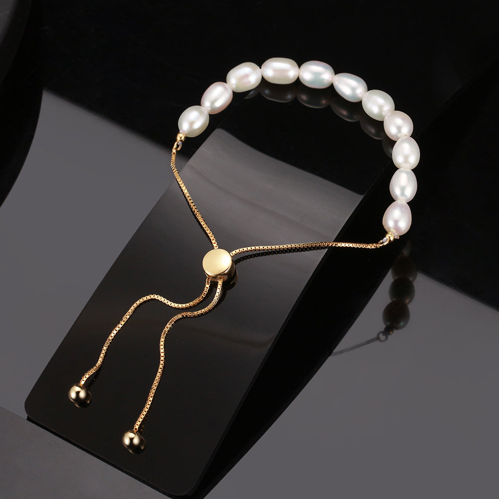 Armband Süßwasser Perlen mit 14k Gold
