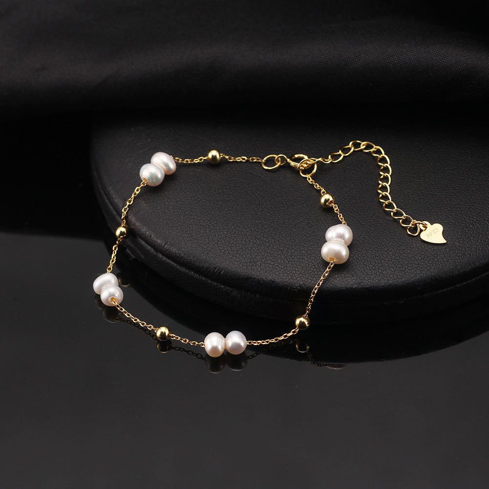 Armband Süßwasser Perle mit Gold