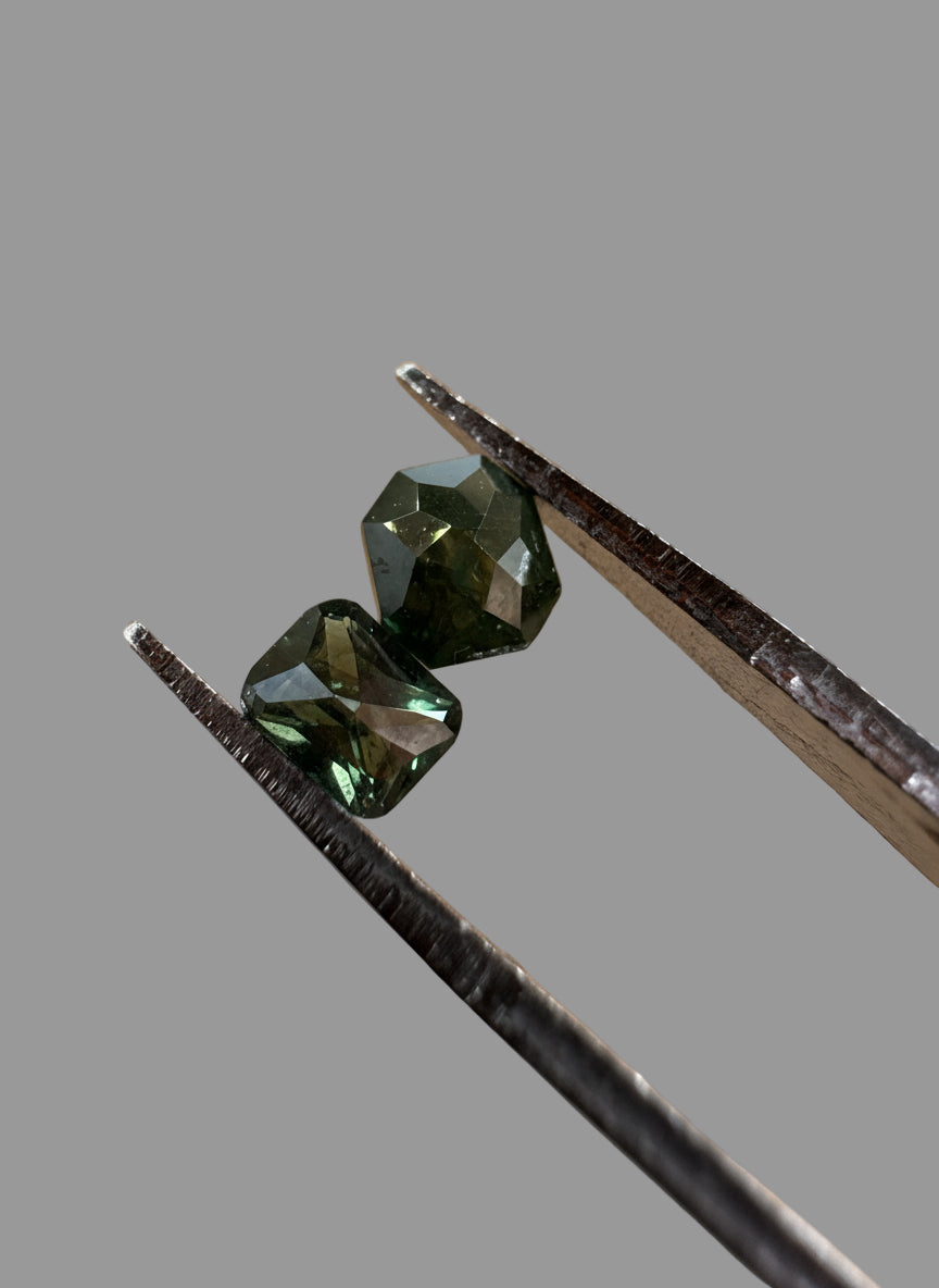 SET 3 Diamanten Grün-Blau 0.3 - 0.5 Carat