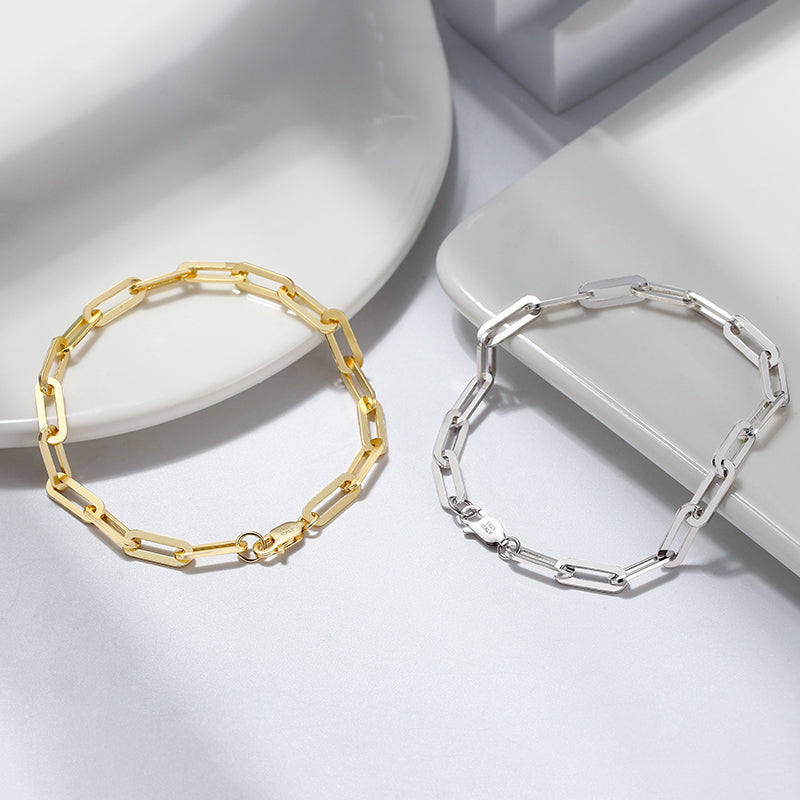 Paperclip Armband Silber/Gold