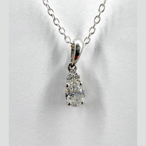 925 Silber Kette mit Anhänger Solitär 0.33 Carat CVD Diamant F-G VVS Zertifiziert