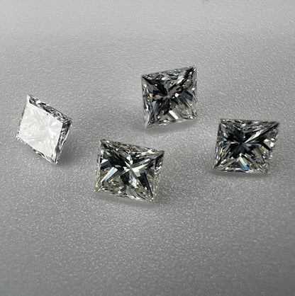 SET 4x Princess Diamant a 0.15 Karat I VVS