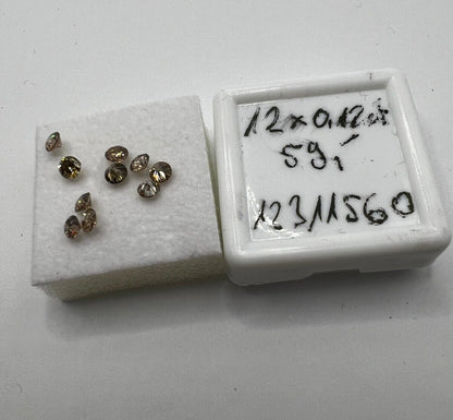 Lose Diamanten Mit 0,12 Carat Schöner Fancy Champagne Farbener Diamant 