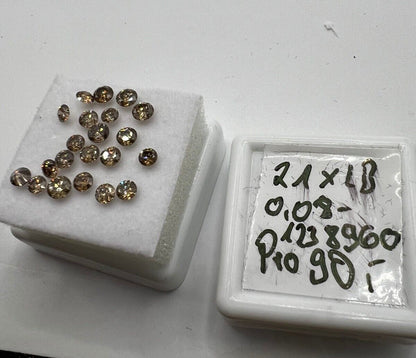 Loser Diamant Mit 0,08Carat Schöne Fancy Champagne Farbenene Diamanten 