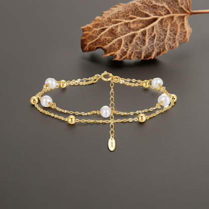 Armband Süßwasser Perle mit Gold