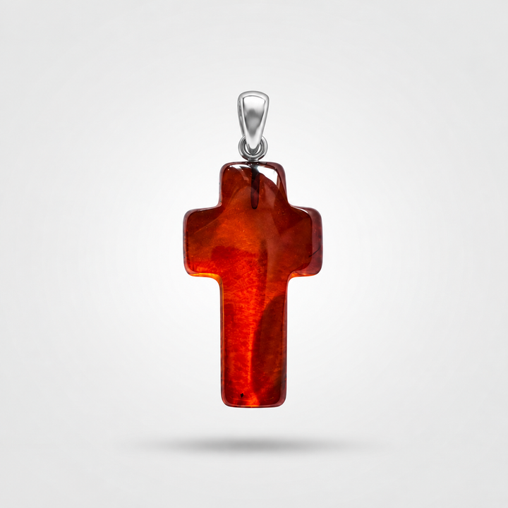Bernstein Kreuz Anhänger