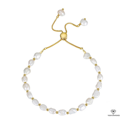 Armband Süßwasser Perlen mit 14k Gold