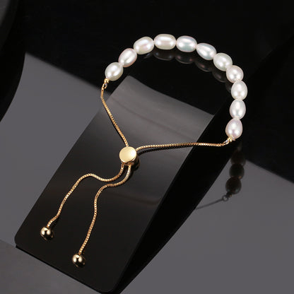 Armband Süßwasser Perlen mit 14k Gold