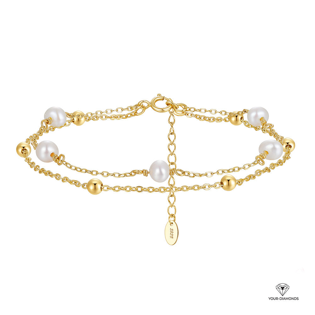 Armband Süßwasser Perle mit Gold