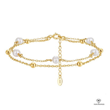 Armband Süßwasser Perle mit Gold