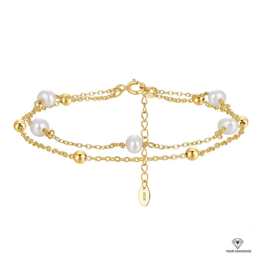 Armband Süßwasser Perle mit Gold