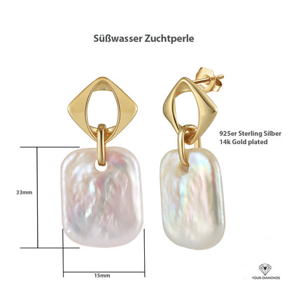 Ohrring mit Süßwasser-Perle Barock