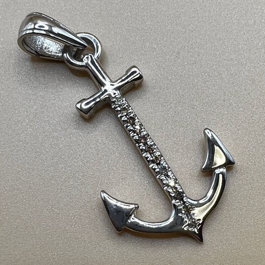 Anker- Anhänger mit Diamantbesatz