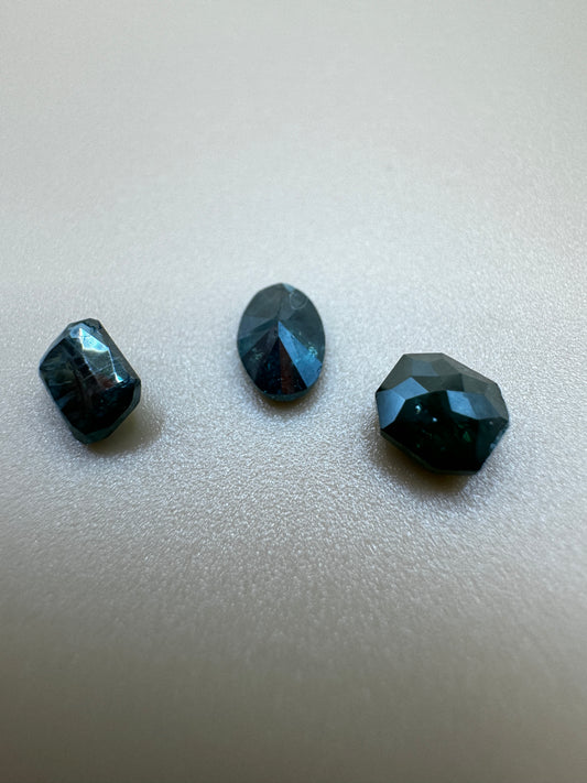 SET 3 Diamanten Grün-Blau 0.3 - 0.5 Carat