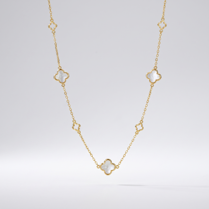 Kleeblatt Halskette mit Muscheln