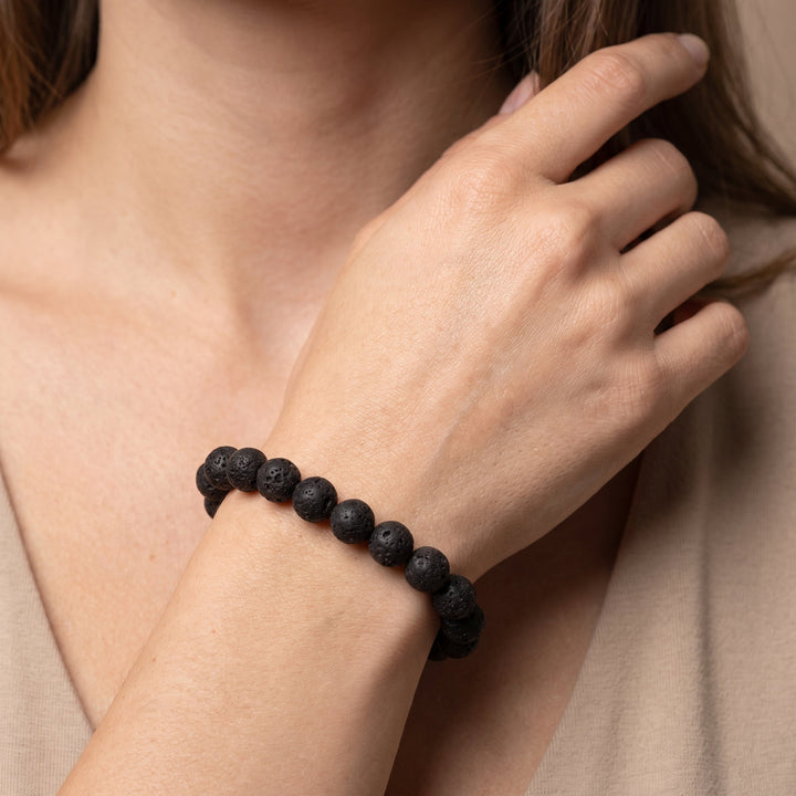 Lavastein / Vulkangestein Armband Perlenform