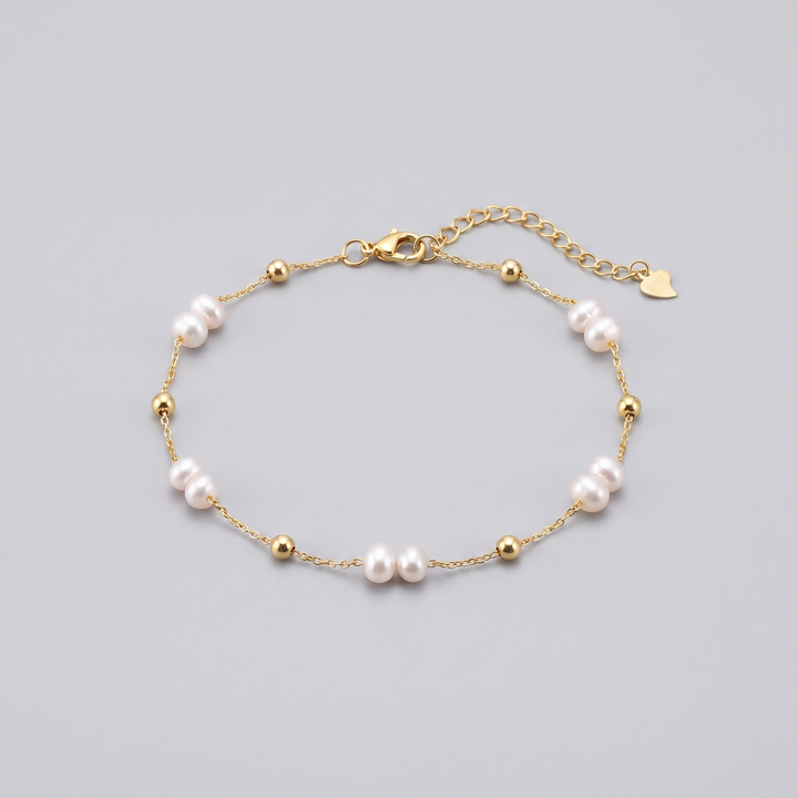 Armband Süßwasser Perle mit Gold