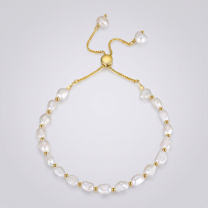 Armband Süßwasser Perlen mit 14k Gold