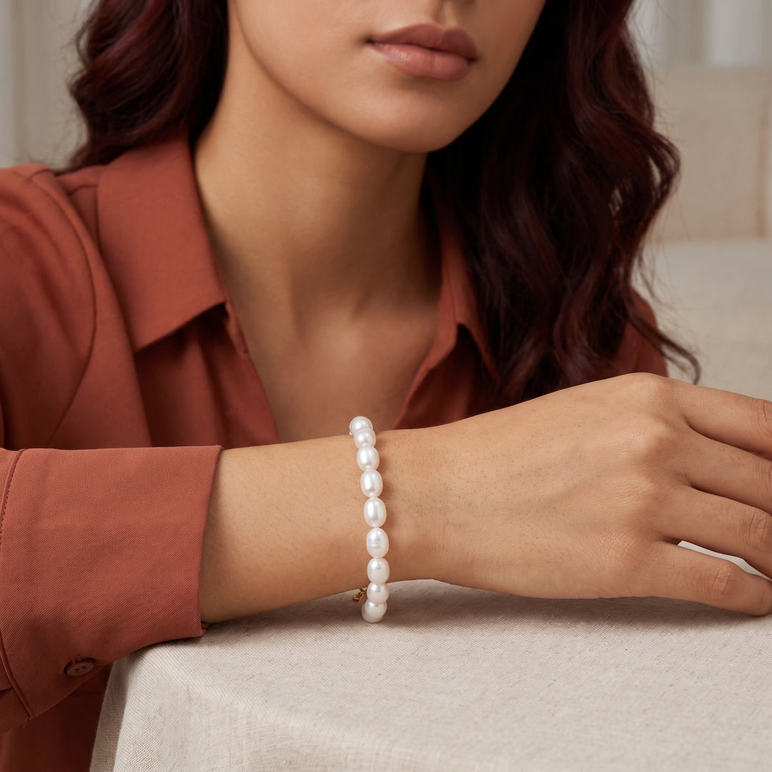 Maréa Pure oval Armband mit Süßwasser Perlen