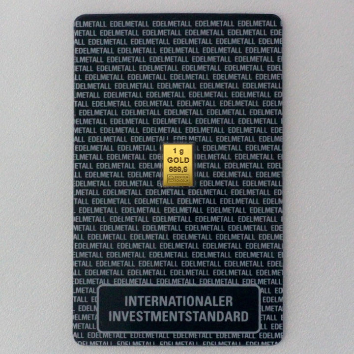Investmentblister mit 1g 999,9 Feingoldbarren
